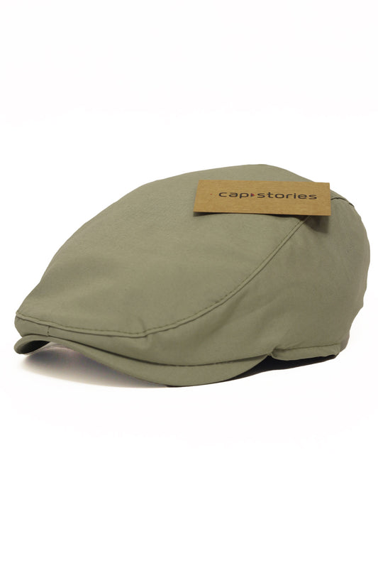 Aqua Green Cotton Linen Flat Cap